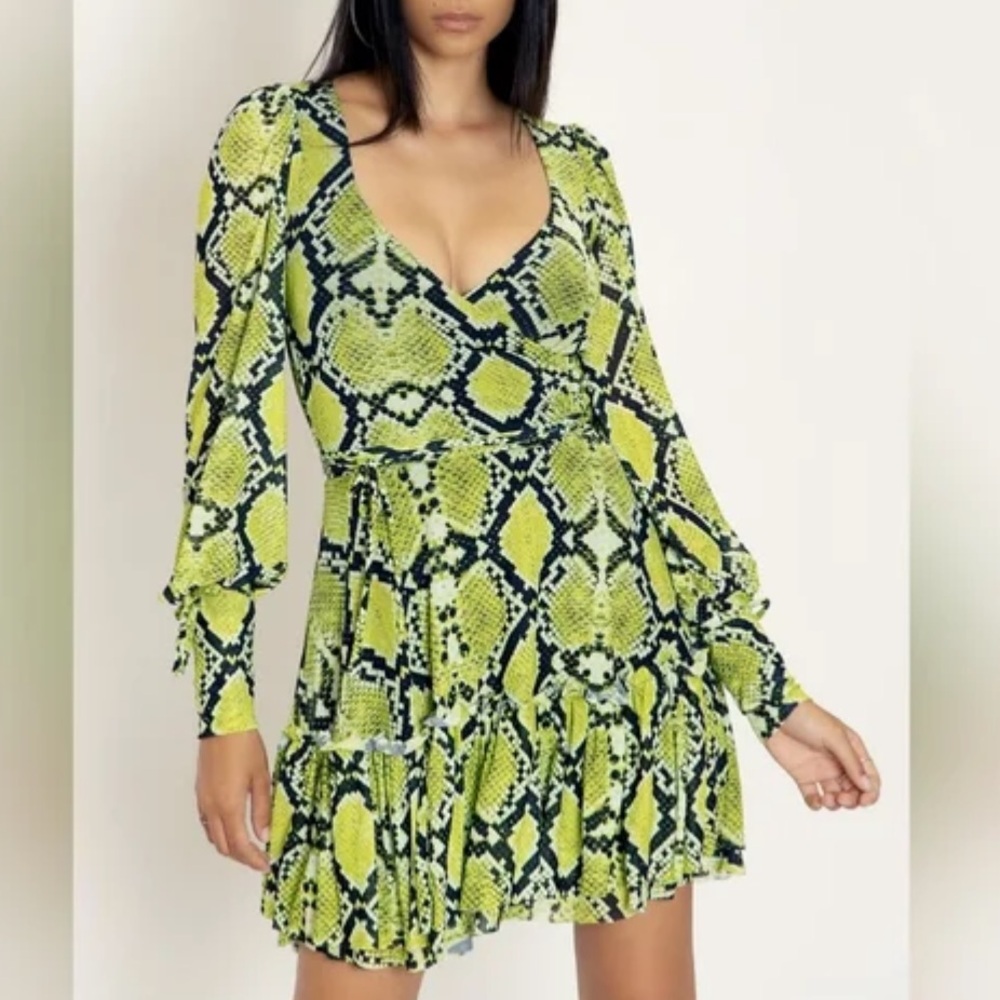 Blackmilk Acid Serpent Heavenly Wrap Dress